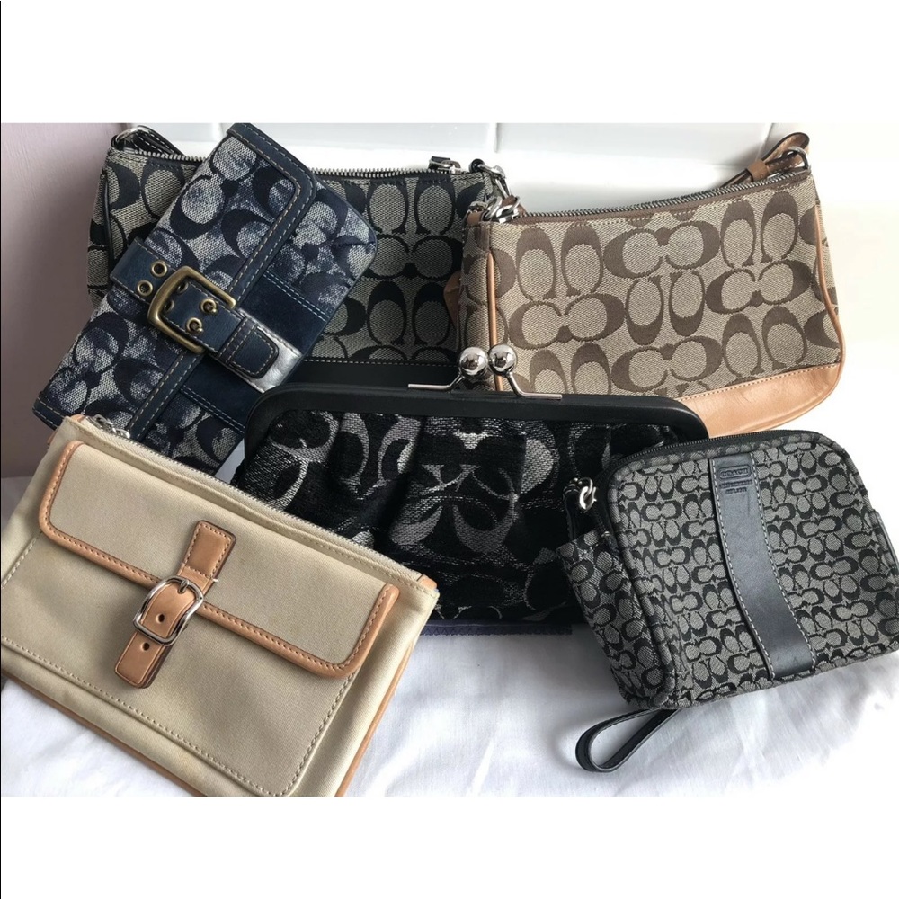 lot of 5 pieces coach authentic mini wristlets